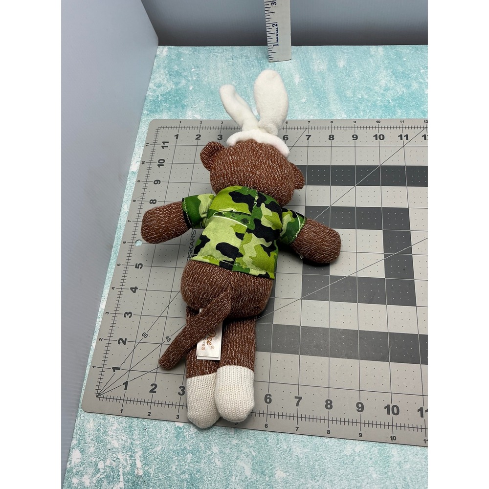 Cute Camo Monkey Plush Toy with Bunny Ears Easter Spring Stuffed Animal Gift‎ - Picture 3 of 5